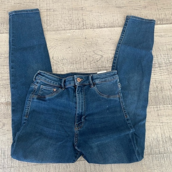H&M Super Skinny Dark Wash High Rise Denim Jeans Size 27/30 - Picture 3 of 11